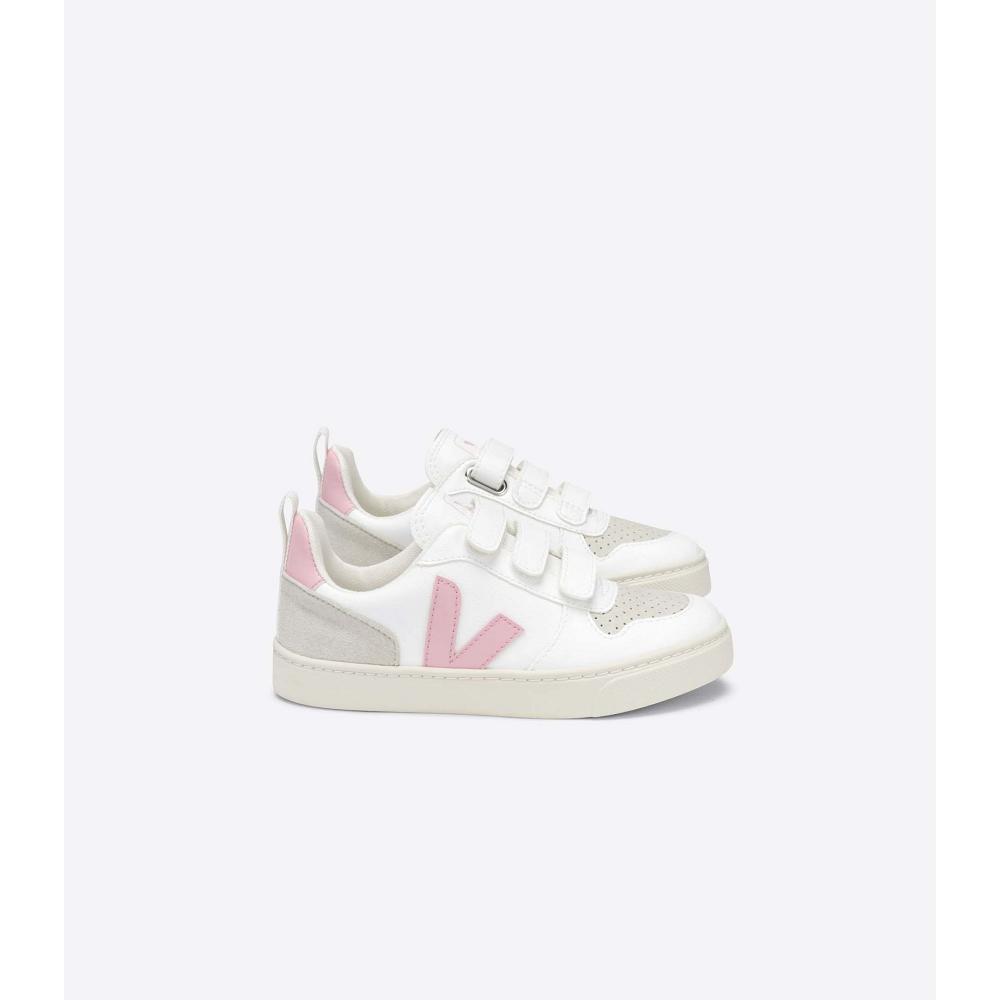 Veja V-10 STRAPS CWL Topanky Detske White/Pink | SK 801KOR